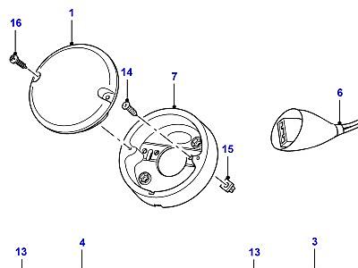 A01048 LAMPS REAR - INDICATOR,FOG,REVERSE  Defender (L316)