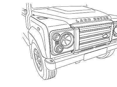 O02030 HEADLAMP SURROUNDS AND GRILLE  Defender (L316)