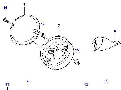 O03045 LAMPS REAR - INDICATOR,FOG,REVERSE  Defender (L316)