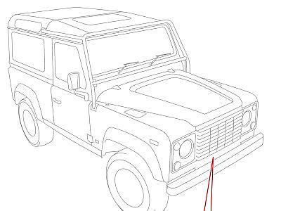 O04025 HEADLAMP SURROUNDS AND GRILLE  Defender (L316)