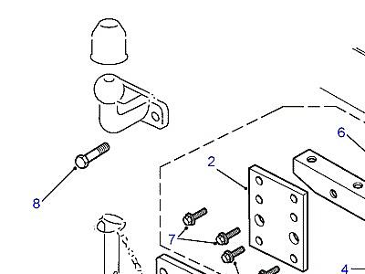 A01230 TOWING EQUIPMENT-TOWING JAW/BALL FIXINGS-DIRECT TO CROSSMEMBER-FROM (V) XA159807  Defender (L316)