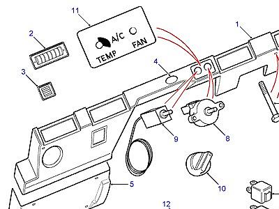 A01340 СИСТЕМА КОНДИЦИОНИРОВАНИЯ - ПАНЕЛЬ ПРИБОРОВ OUTLET DUCT  Defender (L316)