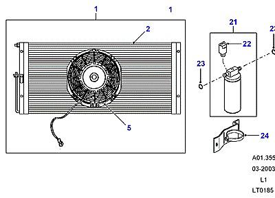 A01355 СИСТЕМА КОНДИЦИОНИРОВАНИЯ - CONDENSER  Defender (L316)