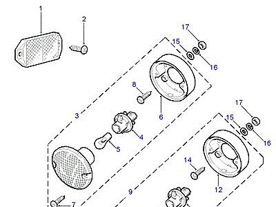 D08070 REFLECTORS, FOG LAMP & REVERSE LAMP  Defender (L316)