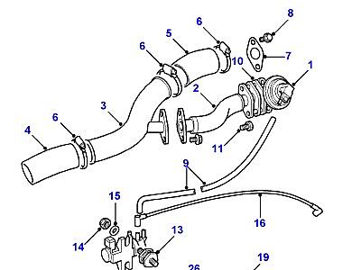 F02030 EXHAUST GAS RECIRCULATION HOSES  Discovery 1 (L25)