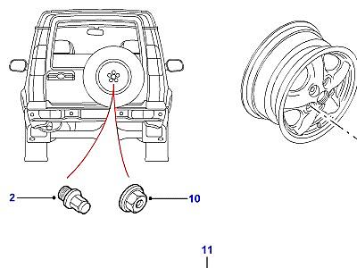 B01005 LOCKING WHEEL NUTS  Discovery 2 (L50)