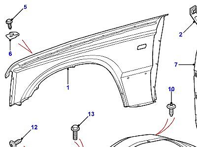 C01095 FRONT FENDER PANELS  Discovery 2 (L50)