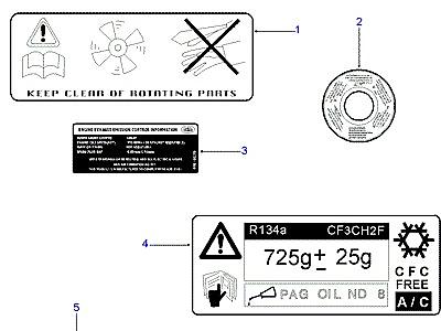 C01110 UNDERBONNET WARNING LABELS  Freelander 1 (L314)