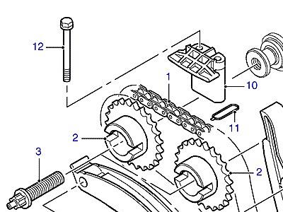 G03165 TIMING CHAIN AND PULLEYS-UPPER  Freelander 1 (L314)