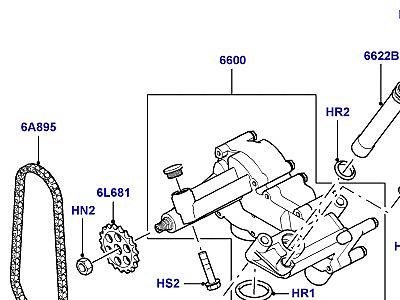 301AAUG МАСЛЯНЫЙ НАСОС 4.4 БЕНЗИН V8 DOHC  Range Rover (L322)