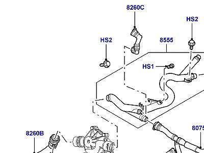 302ABH5 ТРУБОПРОВОДЫ И ШЛАНГИ СИСТЕМЫ ОХЛАЖДЕНИЯ, 3.0 ДИЗЕЛЬ TI  Range Rover (L322)