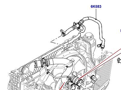 302ABIE ТРУБОПРОВОДЫ И ШЛАНГИ СИСТЕМЫ ОХЛАЖДЕНИЯ, 4.4L DOHC ДИЗЕЛЬ V8 DITC  Range Rover (L322)