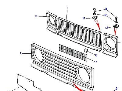 C01185 GRILLE & HEADLAMP SURROUND  Range Rover Classic