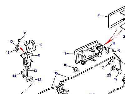 C01215 LOCKS AND HANDLES - REAR  Range Rover Classic