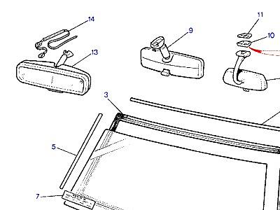 C01355 WINDSCREEN & INTERIOR MIRROR  Range Rover Classic