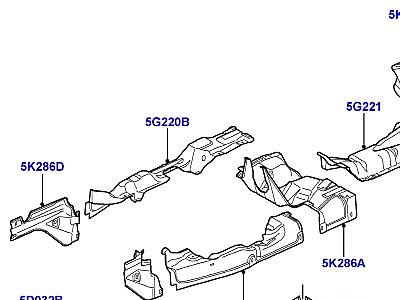 322AJF9 ТЕПЛОЗАЩИТНЫЕ ЭКРАНЫ СИСТЕМА ВЫПУСКА ОТРАБОТАВШИХ ГАЗОВ 3.6 V8 32V DOHC EFI ДИЗЕЛЬ  Range Rover (L322)