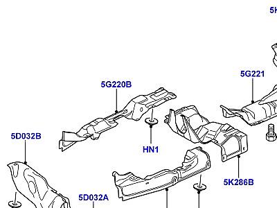 322AJFI ТЕПЛОЗАЩИТНЫЕ ЭКРАНЫ СИСТЕМА ВЫПУСКА ОТРАБОТАВШИХ ГАЗОВ 5.0L OHC SGDI SC V8 БЕНЗИН  Range Rover (L322)