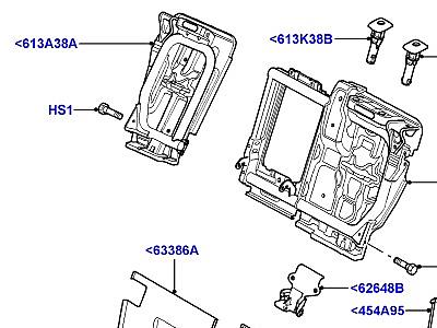 507AGL СПИНКА ЗАДНЕГО СИДЕНЬЯ РАМА В СБОРЕ ЗАДНЯЯ ПАНЕЛЬ - ЗАДНЕЕ СИДЕНЬЕ  Range Rover (L322)