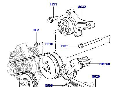 304ADI6 ШКИВЫ И ПРИВОДНЫЕ РЕМНИ 3.0 ДИЗЕЛЬ 24V DOHC TC ПЕРЕДНИЙ  Range Rover Sport (L320)