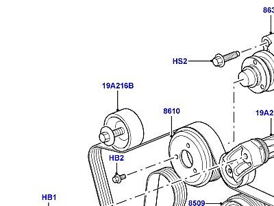 304ADJ3 ШКИВЫ И ПРИВОДНЫЕ РЕМНИ 2.7 ДИЗЕЛЬ V6  Range Rover Sport (L320)