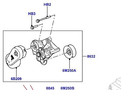 304ADLI ШКИВЫ И ПРИВОДНЫЕ РЕМНИ 5.0L OHC SGDI SC V8 БЕНЗИН, ВТОРИЧНЫЙ ПРИВОД  Range Rover Sport (L320)