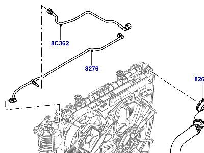 302ABJE ТРУБОПРОВОДЫ И ШЛАНГИ СИСТЕМЫ ОХЛАЖДЕНИЯ, 4.4L DOHC ДИЗЕЛЬ V8 DITC  Range Rover Sport (L494)