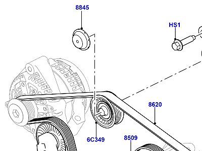 304ADM6 ШКИВЫ И ПРИВОДНЫЕ РЕМНИ 3.0 ДИЗЕЛЬ 24V DOHC TC  Range Rover Sport (L494)