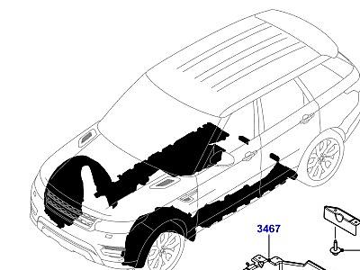 501AAW ПЕРЕДНBT ПАНЕЛИ, ФАРТУКИ И ЛОНЖЕРОНЫ ФАРТУК  Range Rover Sport (L494)